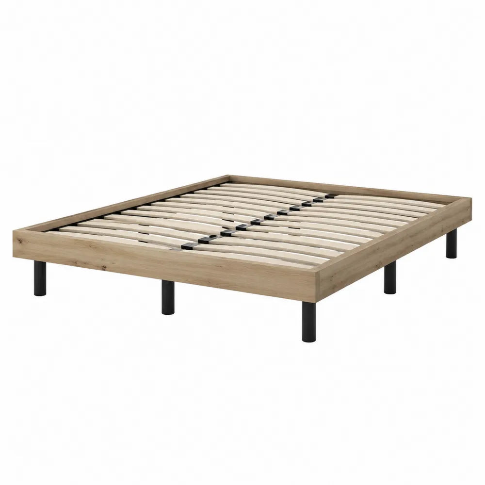 Letto matrimoniale in legno di quercia e metallo 200x160 cm