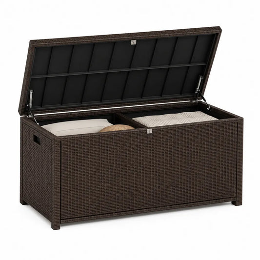 Contenitore da esterno in rattan sintetico marrone